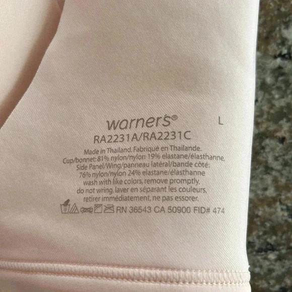 NWT Warner's Wire-Free No Side Effects Extra Side Coverage Back Smoothing Bra L - Picture 5 of 9